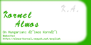 kornel almos business card